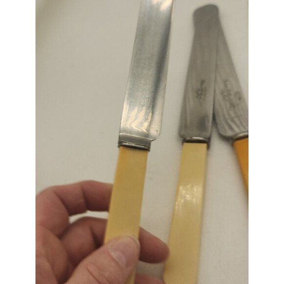 10  VINTAGE SHEFFIELD BAKELITE HANDLED BUTTER MAIN KNIVES ENGLAND - Picture 6 of 6